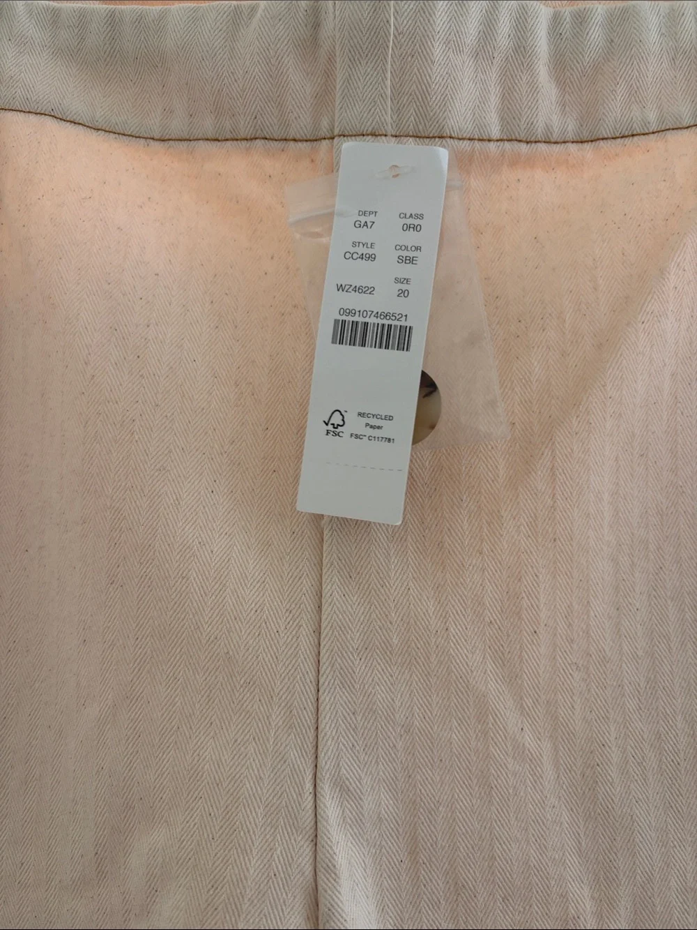 J. Crew cream herringbone